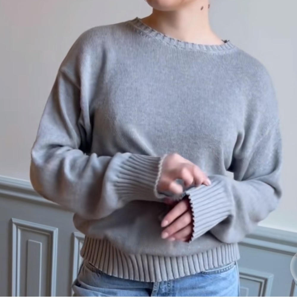 Djerf Avenue Light Gray Knit Sweater